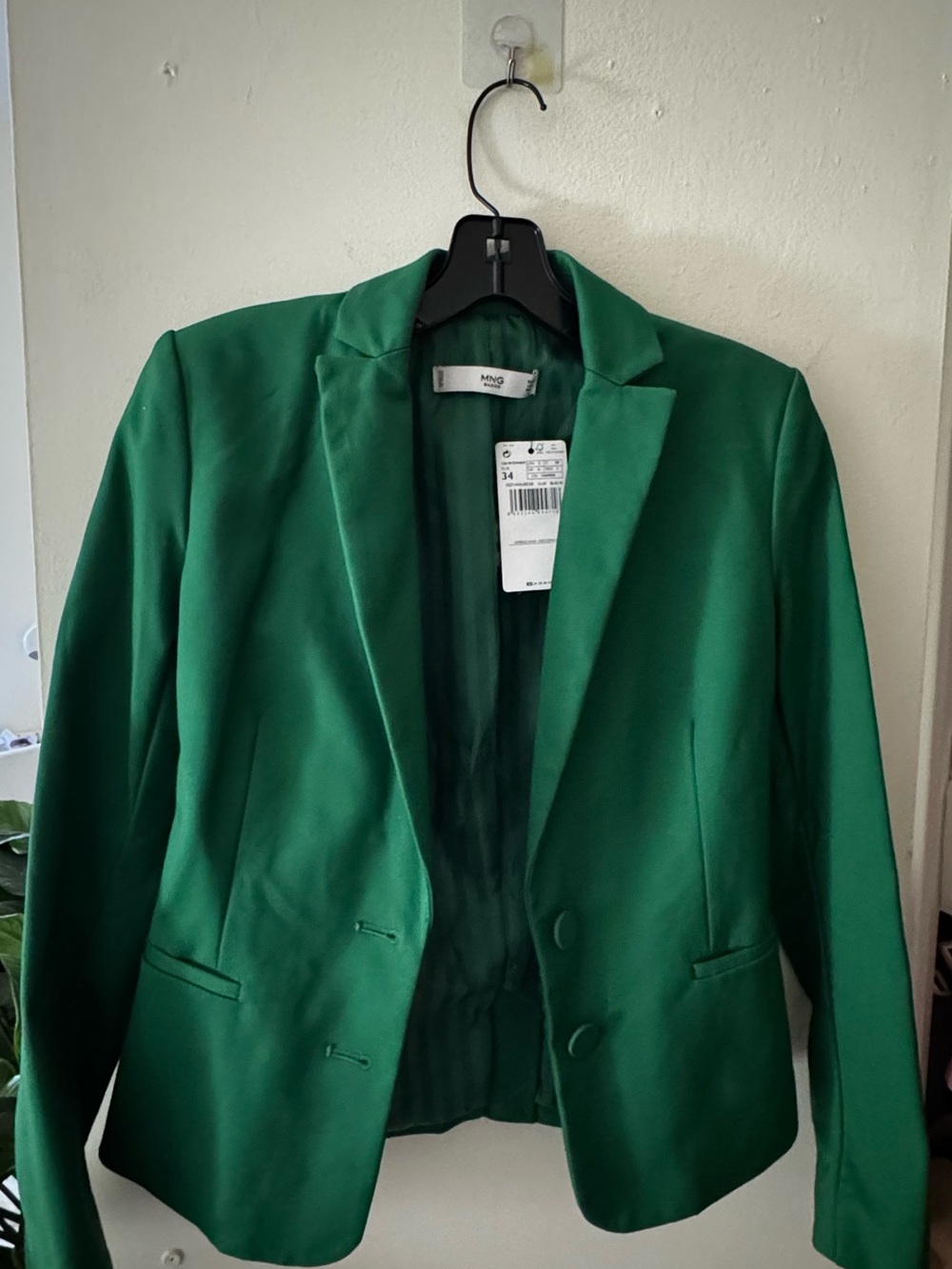 Mango Deep Green Single-Breasted Blazer